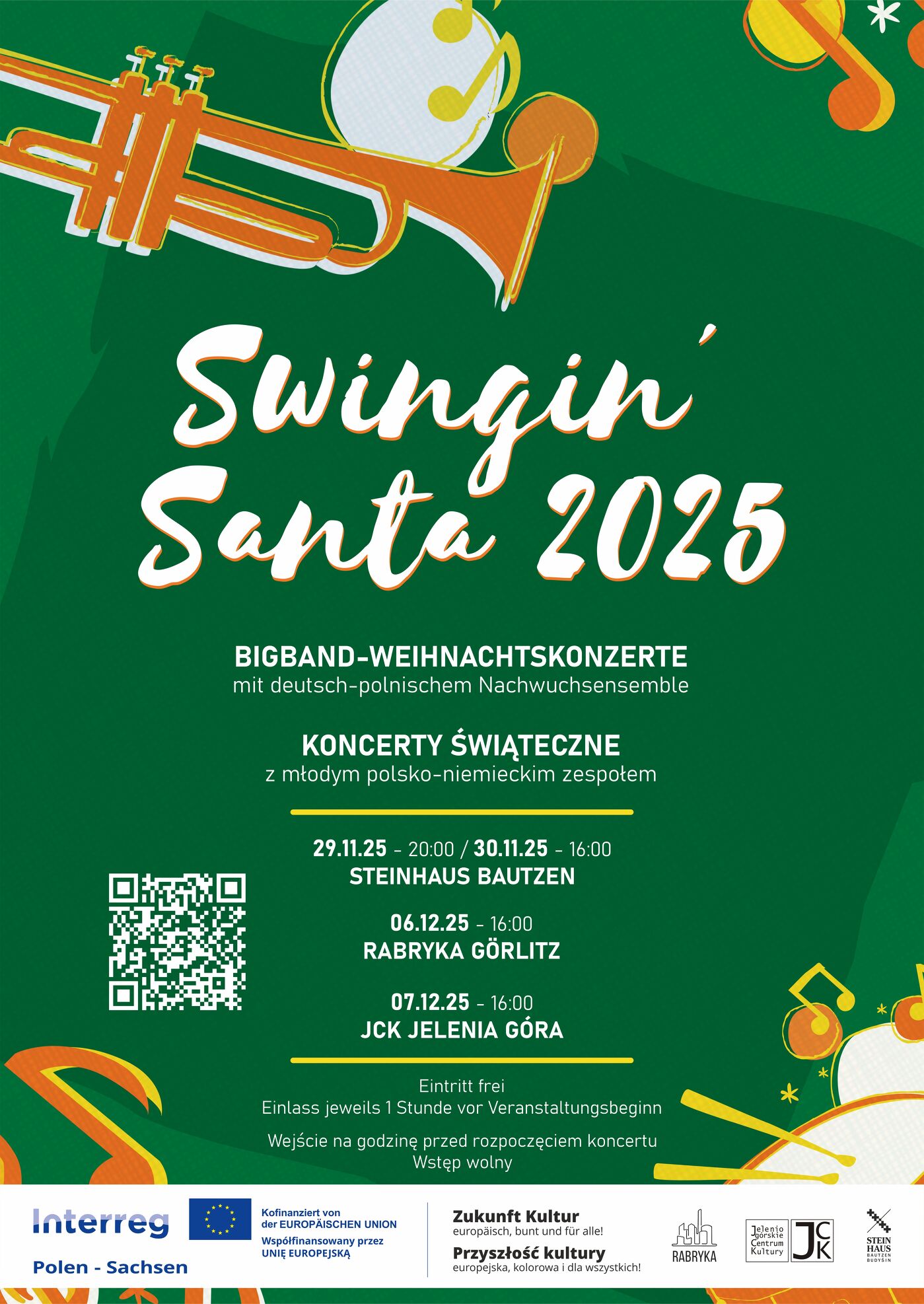 Veranstaltungsbild zu Swinging Santa Bigbandkonzert - Weihnachtskonzert mit deutsch-polnischem Nachwuchsensemble