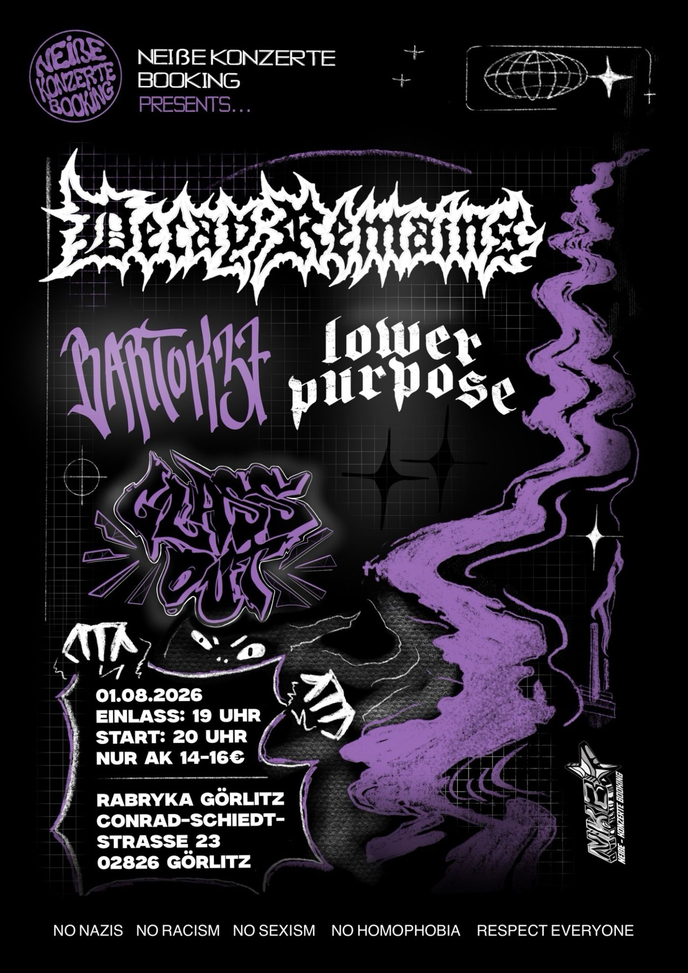 Veranstaltungsbild zu Neiße Konzerte presents: Decay Remains, Bartok 37, Lower Purpose, Glass Out